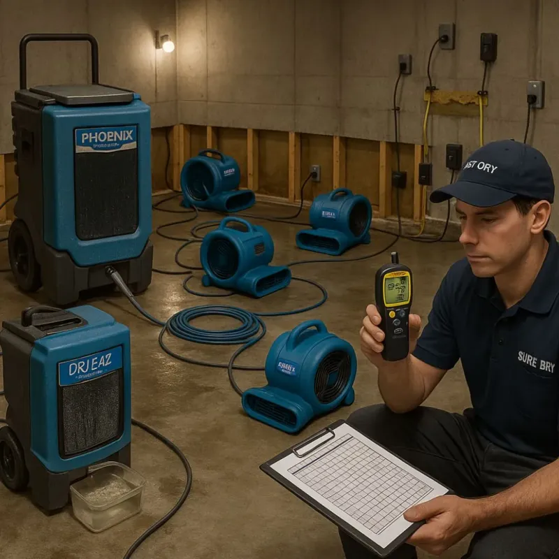 Structural Drying and Dehumidification process in Cleves, OH